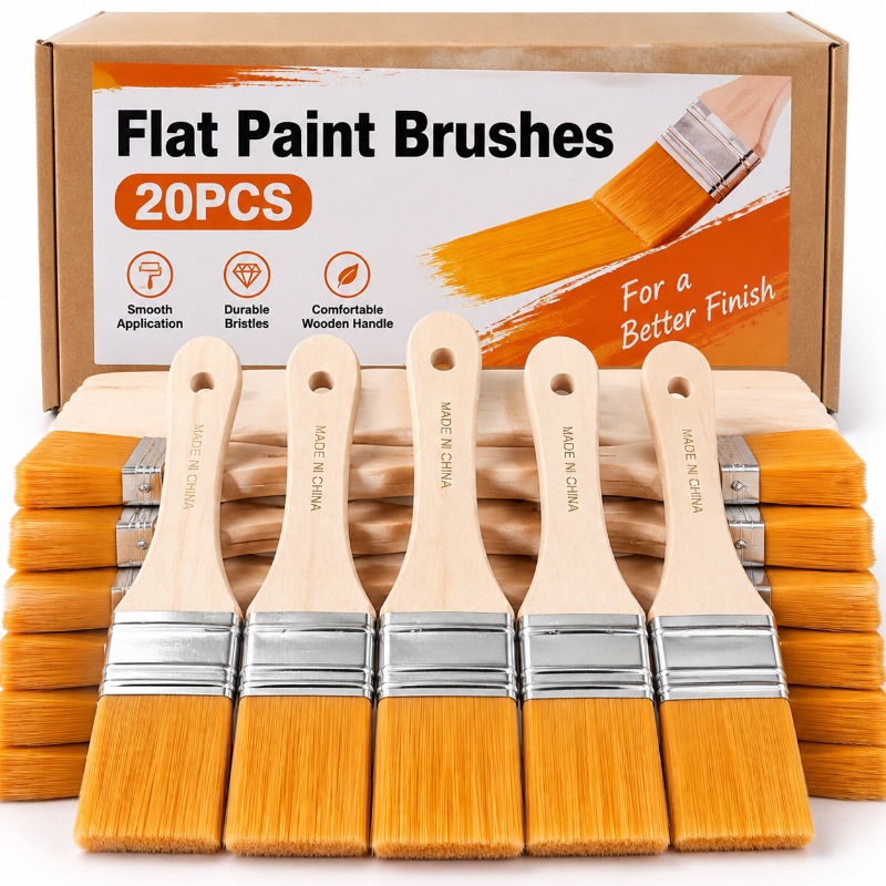 Furniture Hardware Manufacturer - Flacher Pinsel mit Holzgriff, Aquarellpinsel zum